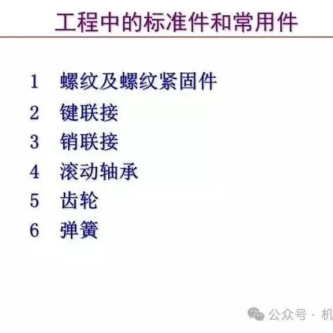 机械设计中的常用标准件知识汇总